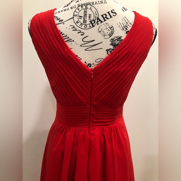 Stacees A-line V Neck Sleeveless Long Chiffon Dress - Picture 6 of 9